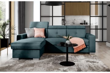 Monely Bäddsoffa m. Divan med Förvaring 3-sits Blå