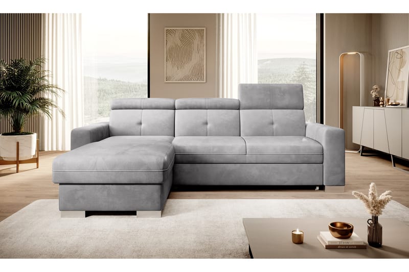 Monely Bäddsoffa m. Divan med Förvaring 3-sits Grå - Möbler - Vardagsrum - Bäddsoffor
