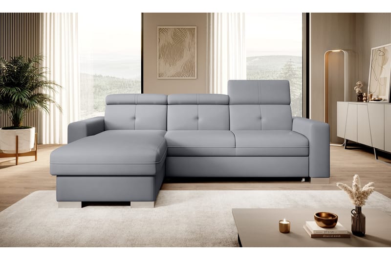 Monely Bäddsoffa m. Divan med Förvaring 3-sits Grå - Möbler - Vardagsrum - Bäddsoffor