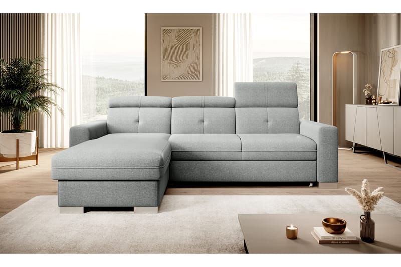 Monely Bäddsoffa m. Divan med Förvaring 3-sits Grå - Möbler - Vardagsrum - Bäddsoffor