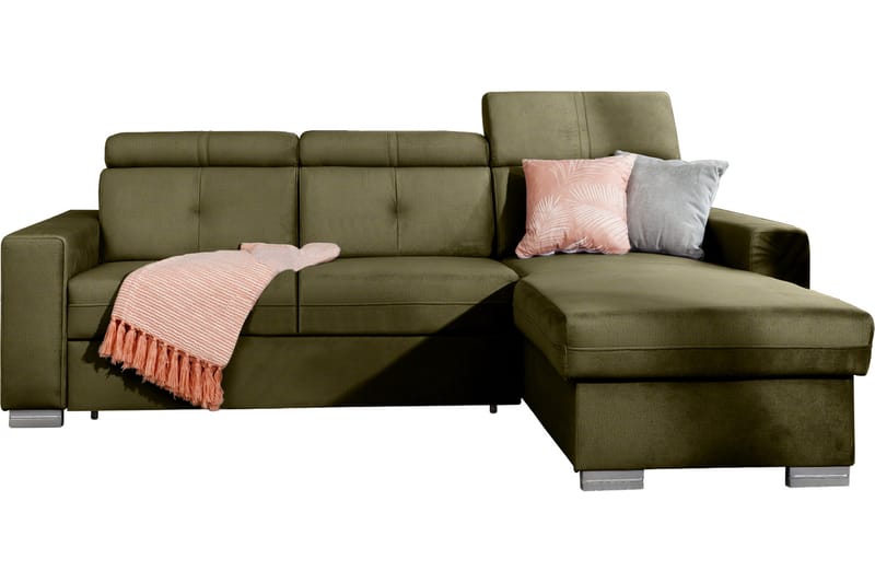 Monely Bäddsoffa m. Divan med Förvaring 3-sits Rosa - Grön - Möbler - Vardagsrum - Bäddsoffor