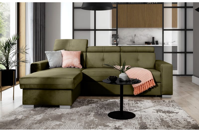 Monely Bäddsoffa m. Divan med Förvaring 3-sits Rosa - Möbler - Vardagsrum - Bäddsoffor