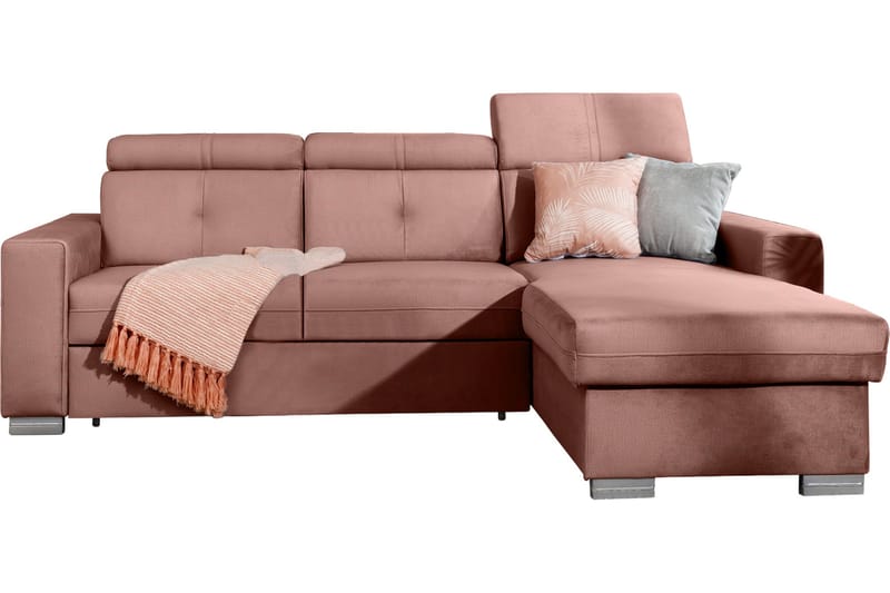 Monely Bäddsoffa m. Divan med Förvaring 3-sits Rosa - Möbler - Vardagsrum - Bäddsoffor