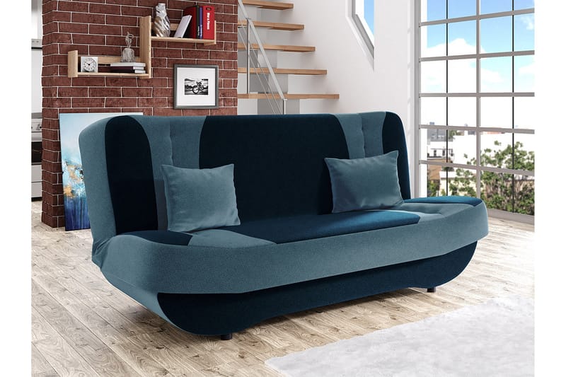 MORECAMBE Bäddsoffa 2-sits 190x90 cm Blå - Möbler - Vardagsrum - Bäddsoffor