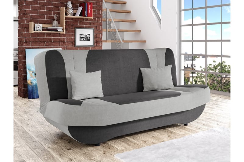 MORECAMBE Bäddsoffa 2-sits 190x90 cm Grå - Bäddsoffor - 2-sits bäddsoffa