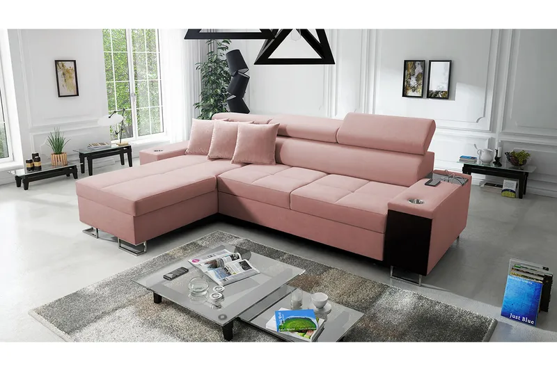 Morenia 3-sits Bäddsoffa Höger - Rosa - Möbler - Vardagsrum - Bäddsoffor