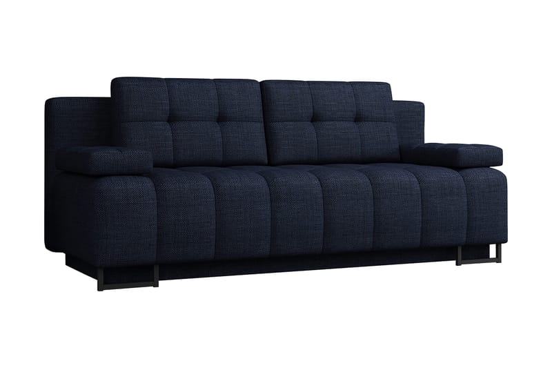 Morenia 3-sits Fällbar Bäddsoffa 146x200 cm med Förvaring i Tyg - Blå - Möbler - Vardagsrum - Bäddsoffor