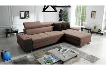 Morenia 3-sits Hörnbäddsoffa Höger - Brun - Möbler - Vardagsrum - Bäddsoffor