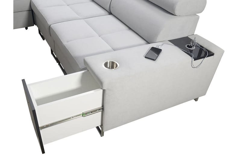 Morenia 3-sits Hörnbäddsoffa Höger - Ljusgrå - Möbler - Vardagsrum - Bäddsoffor - Hörnbäddsoffa