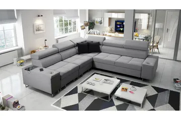 Morenia 3-sits Hörnbäddsoffa Höger - Ljusgrå - Möbler - Vardagsrum - Bäddsoffor - Hörnbäddsoffa