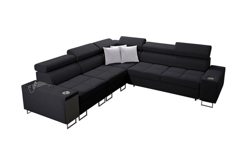 Morenia 3-sits Hörnbäddsoffa Vänster - Svart - Möbler - Vardagsrum - Bäddsoffor - Hörnbäddsoffa
