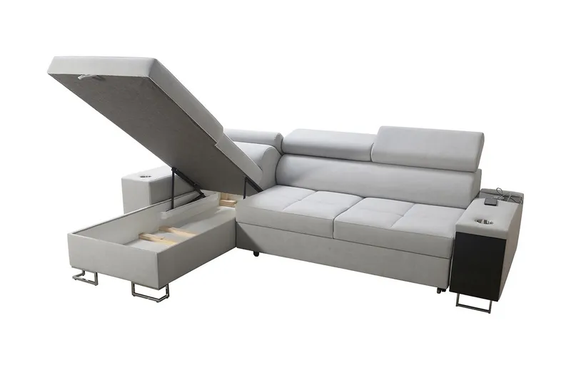 Morenia 4-sits Hörnbäddsoffa Höger - Svart - Möbler - Vardagsrum - Bäddsoffor - Hörnbäddsoffa