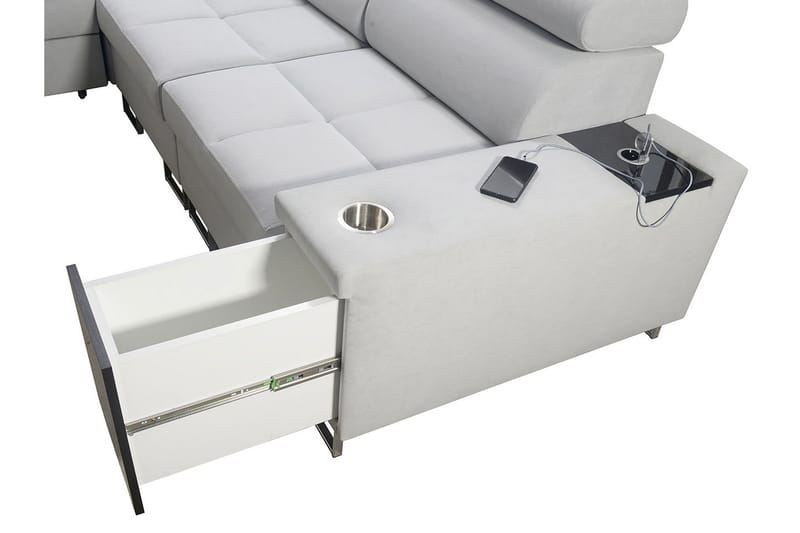Morenia 4-sits Hörnbäddsoffa Vänster - Ljusgrå - Möbler - Vardagsrum - Bäddsoffor - Hörnbäddsoffa