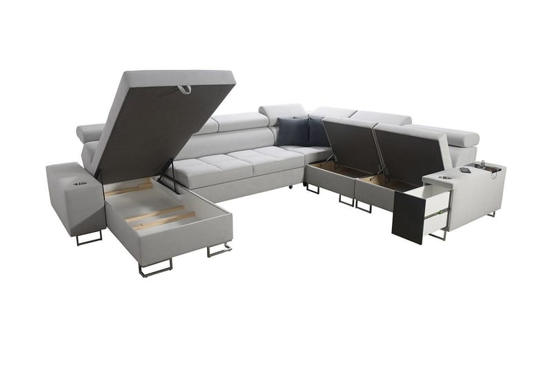Morenia 4-sits Hörnbäddsoffa Vänster - Ljusgrå - Möbler - Vardagsrum - Bäddsoffor - Hörnbäddsoffa