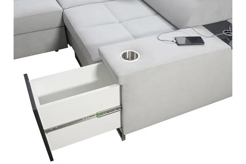 Morenia 4-sits Hörnbäddsoffa Vänster - Svart - Möbler - Vardagsrum - Bäddsoffor - Hörnbäddsoffa