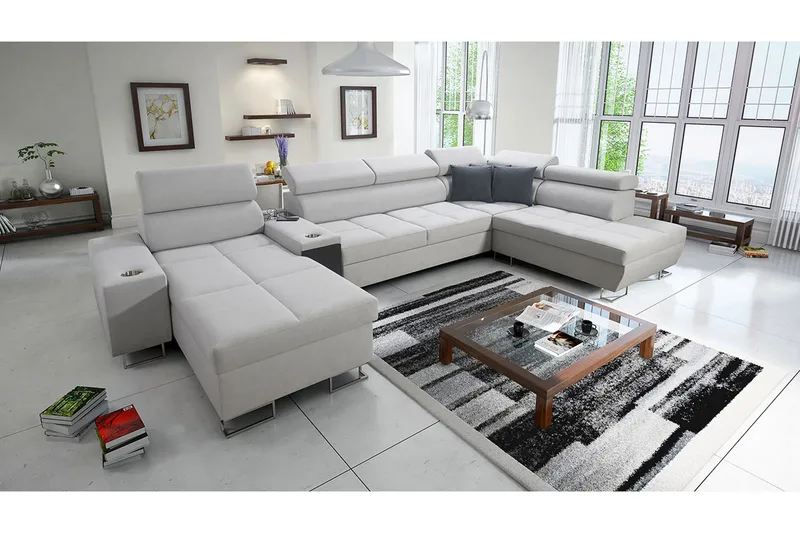 Morenia 6-sits Bäddsoffa - Vit - Möbler - Vardagsrum - Bäddsoffor - U bäddsoffa