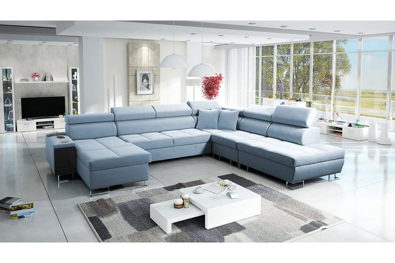 Morenia Bäddsoffa m. Divan och Schäslong - Möbler - Vardagsrum - Bäddsoffor - U bäddsoffa