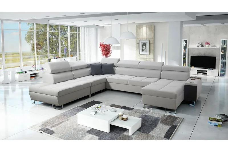 Morenia Bäddsoffa m. Divan och Schäslong - Möbler - Vardagsrum - Bäddsoffor - U bäddsoffa