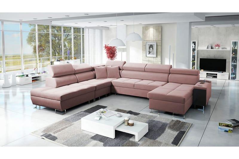 Morenia Bäddsoffa m. Divan och Schäslong - Möbler - Vardagsrum - Bäddsoffor - U bäddsoffa