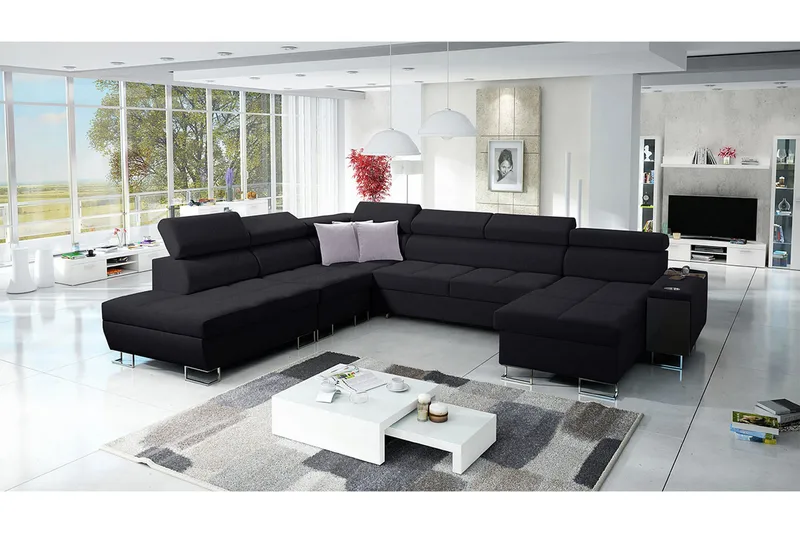 Morenia Bäddsoffa m. Divan och Schäslong - Möbler - Vardagsrum - Bäddsoffor - U bäddsoffa