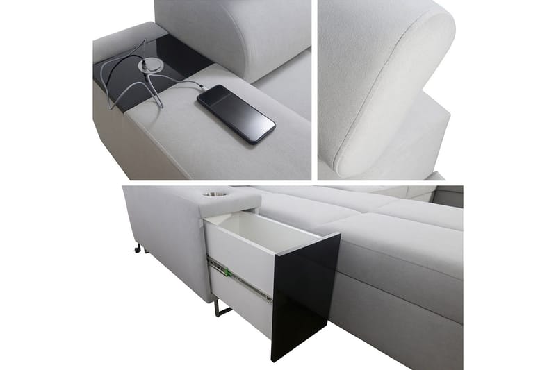 Morenia Bäddsoffa m. Divan och Schäslong - Möbler - Vardagsrum - Bäddsoffor - U bäddsoffa