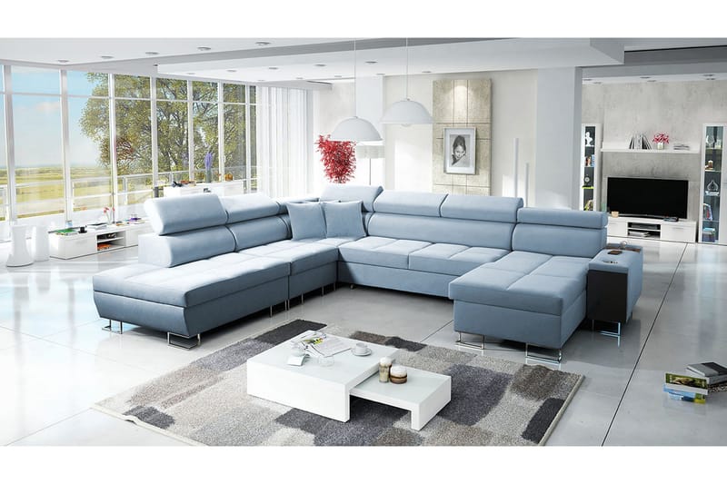 Morenia Bäddsoffa m. Divan och Schäslong - Möbler - Vardagsrum - Bäddsoffor - U bäddsoffa