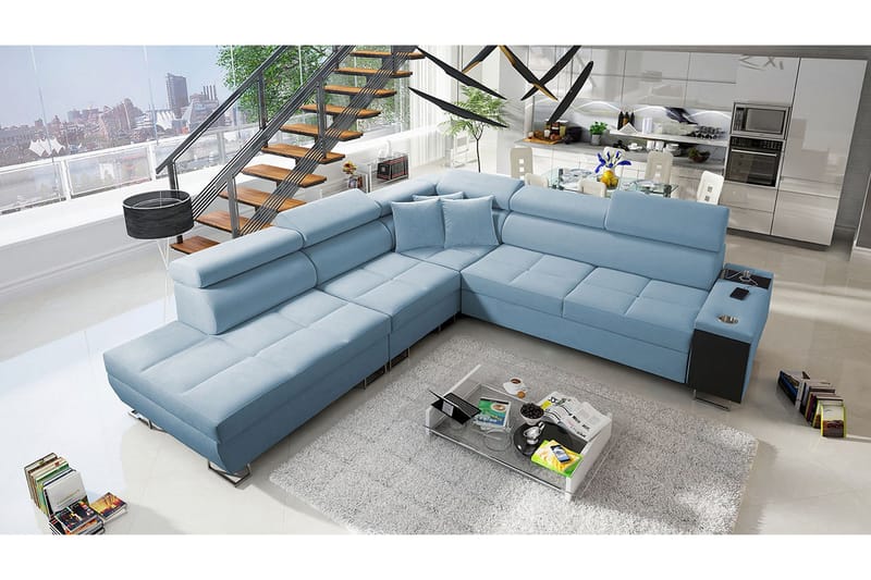 Morenia Bäddsoffa m. Schäslong L-formad - Möbler - Vardagsrum - Bäddsoffor - Hörnbäddsoffa