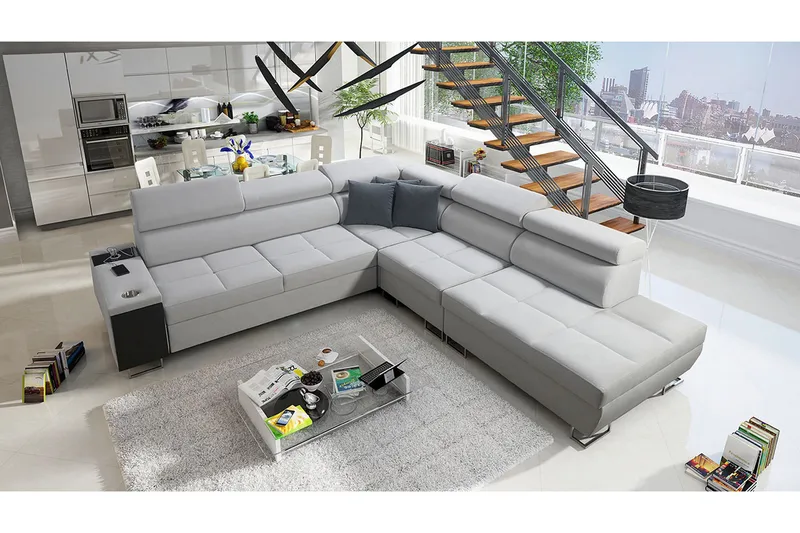 Morenia Bäddsoffa m. Schäslong L-formad - Möbler - Vardagsrum - Bäddsoffor - Hörnbäddsoffa