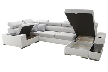 Mumtaz U-Bäddsoffa Divan Höger - Vit/Ljusgrå - Möbler - Vardagsrum - Bäddsoffor - Hörnbäddsoffa