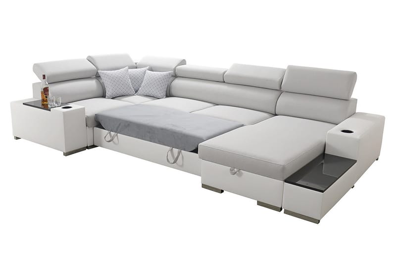 Mumtaz U-Bäddsoffa Divan Vänster - Ljusgrå/Vit - Möbler - Vardagsrum - Bäddsoffor