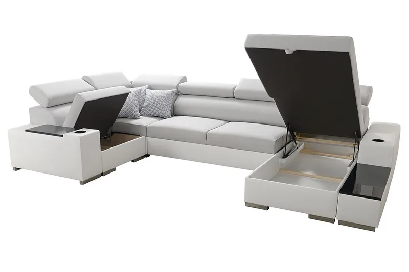 Mumtaz U-Bäddsoffa Divan Vänster - Ljusgrå/Vit - Möbler - Vardagsrum - Bäddsoffor