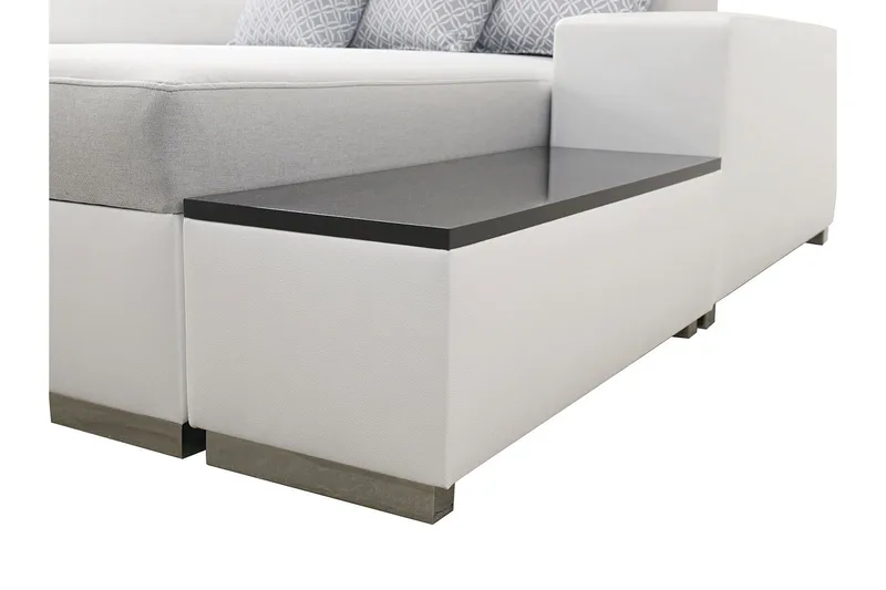 Mumtaz U-Bäddsoffa Divan Vänster - Ljusgrå/Vit - Möbler - Vardagsrum - Bäddsoffor - Hörnbäddsoffa