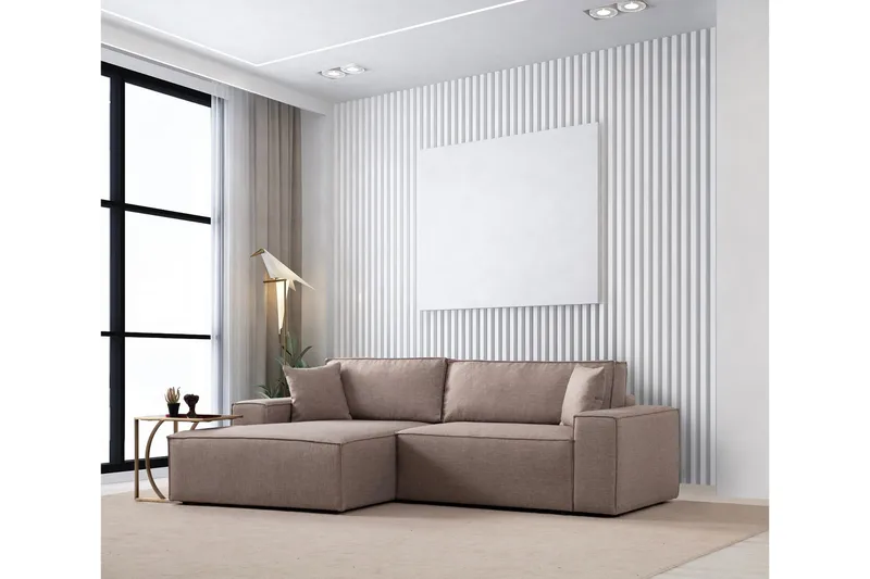 Munehiro Hörnbäddsoffa, Brun