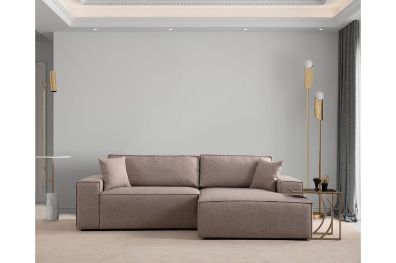 Munehiro Hörnbäddsoffa Brun - Möbler - Vardagsrum - Bäddsoffor - Hörnbäddsoffa