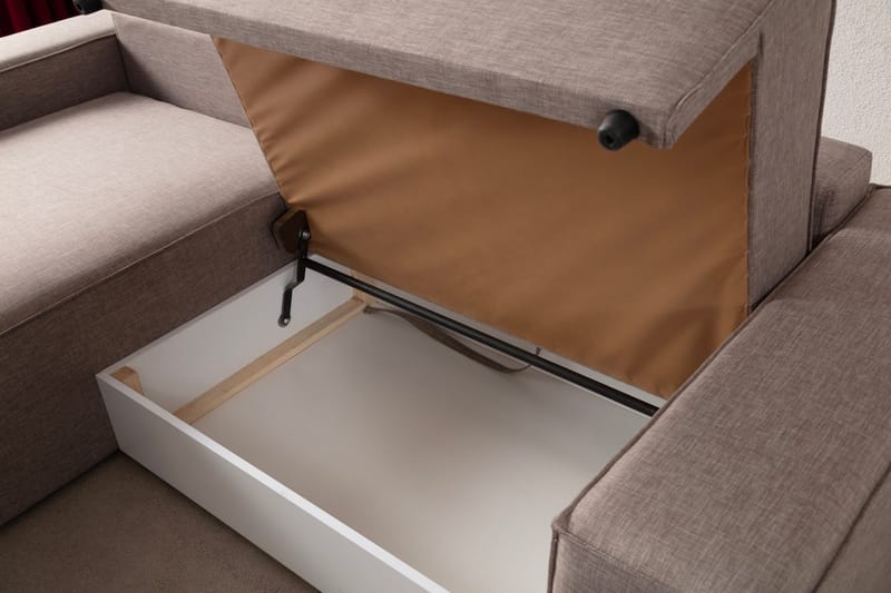 Munehiro Hörnbäddsoffa - Brun - Möbler - Vardagsrum - Bäddsoffor - Hörnbäddsoffa