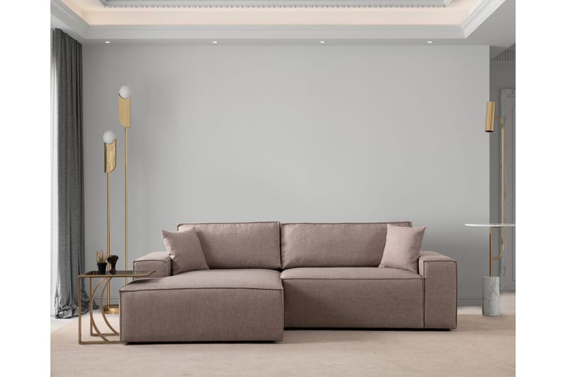 Munehiro Hörnbäddsoffa - Brun - Möbler - Vardagsrum - Bäddsoffor - Hörnbäddsoffa