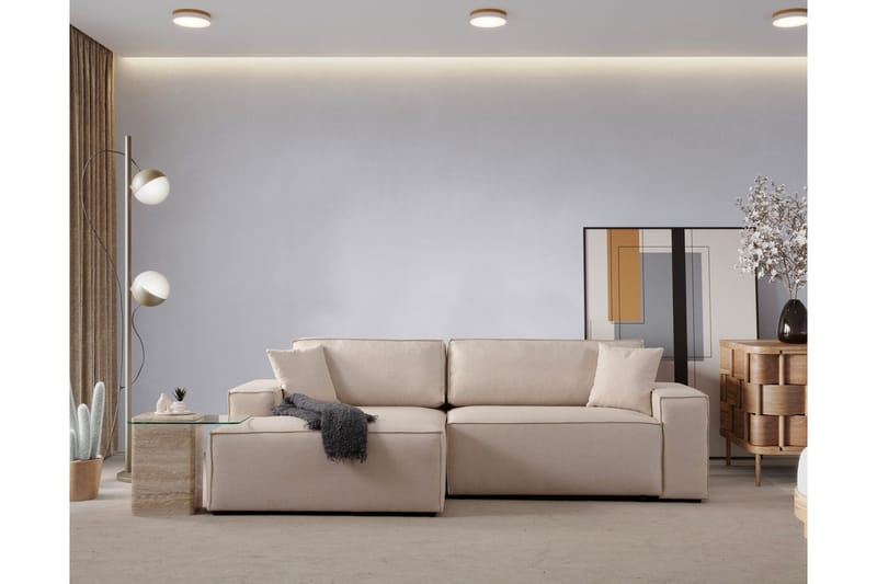 Munehiro Hörnbäddsoffa - Ecru - Möbler - Vardagsrum - Bäddsoffor - Hörnbäddsoffa