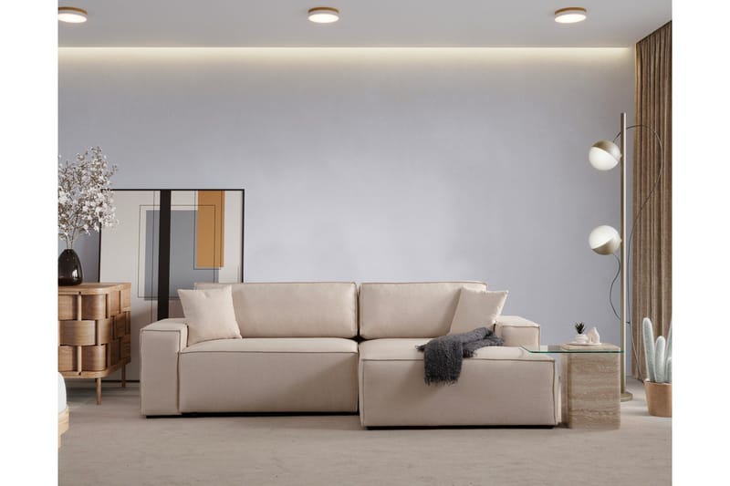 Munehiro Hörnbäddsoffa - Ecru - Möbler - Vardagsrum - Bäddsoffor - Hörnbäddsoffa