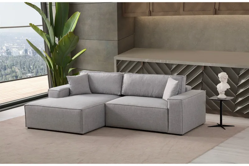 Munehiro Hörnbäddsoffa - Ljusgrå - Möbler - Vardagsrum - Bäddsoffor - Hörnbäddsoffa