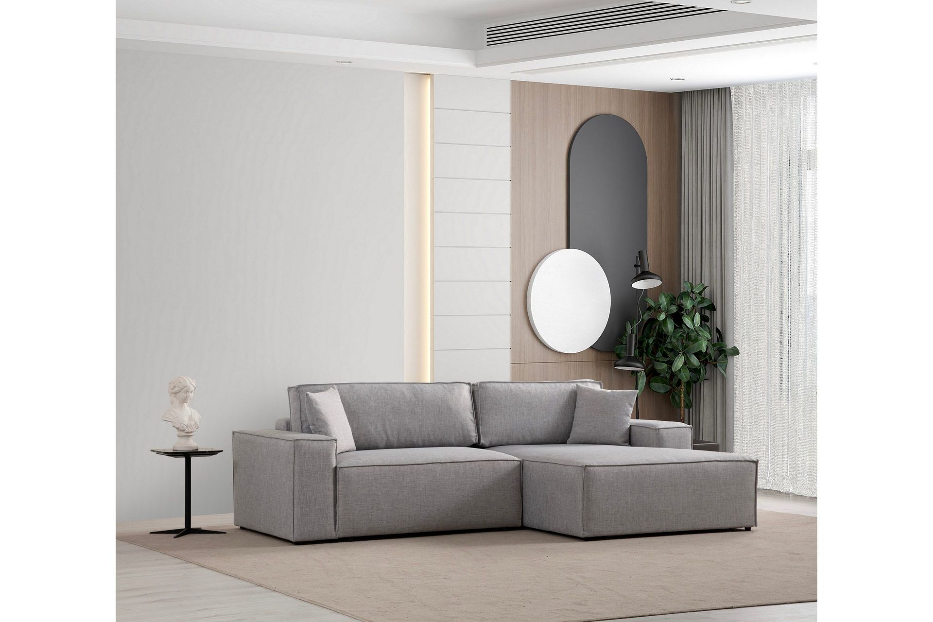 Munehiro H&ouml;rnb&auml;ddsoffa - Ljusgr&aring;