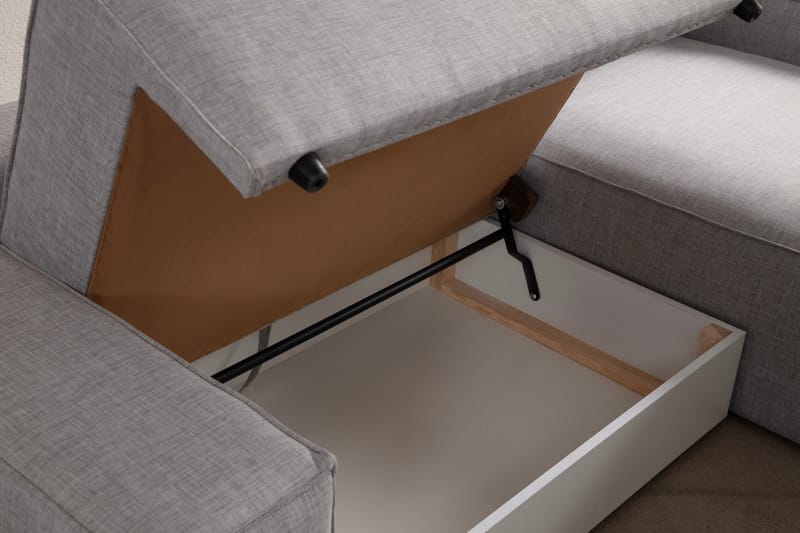 Munehiro Hörnbäddsoffa Ljusgrå - Möbler - Vardagsrum - Bäddsoffor - Hörnbäddsoffa