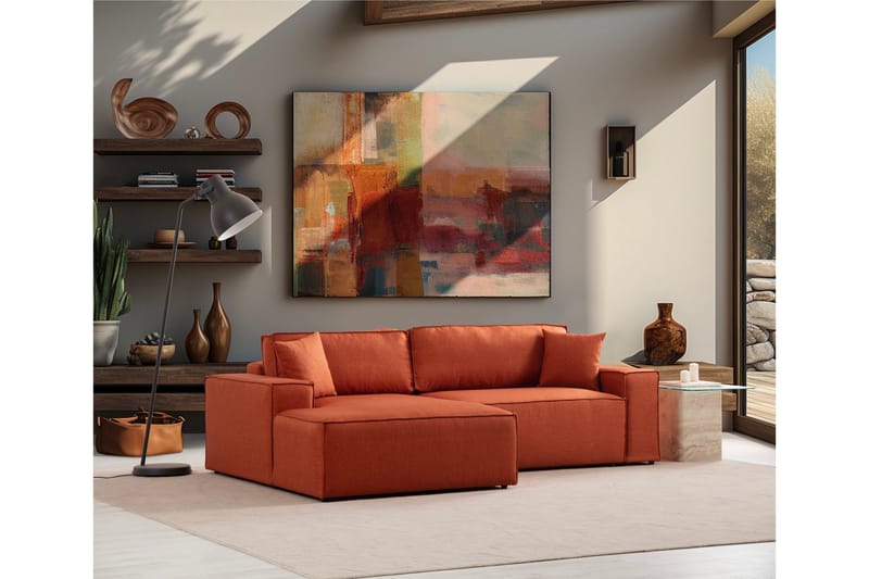 Munehiro Hörnbäddsoffa - Orange - Möbler - Vardagsrum - Bäddsoffor