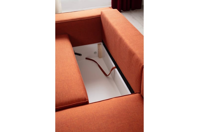 Munehiro Hörnbäddsoffa - Orange - Möbler - Vardagsrum - Bäddsoffor