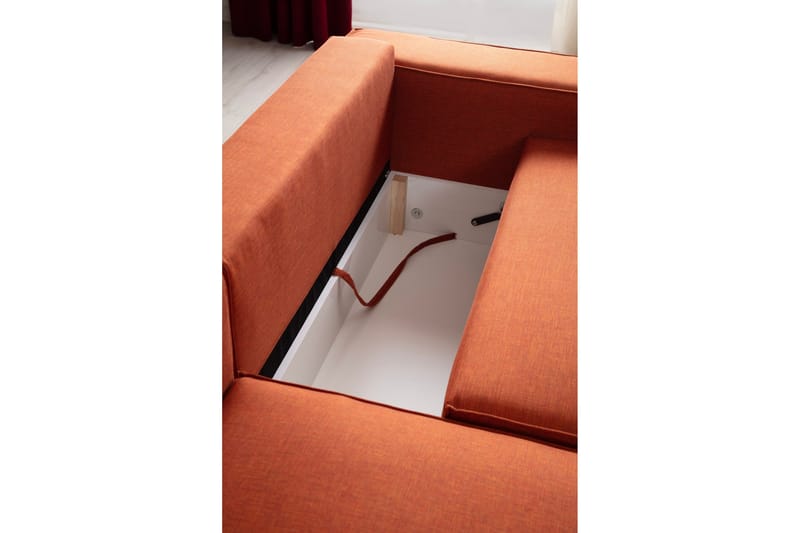 Munehiro Hörnbäddsoffa - Orange - Möbler - Vardagsrum - Bäddsoffor