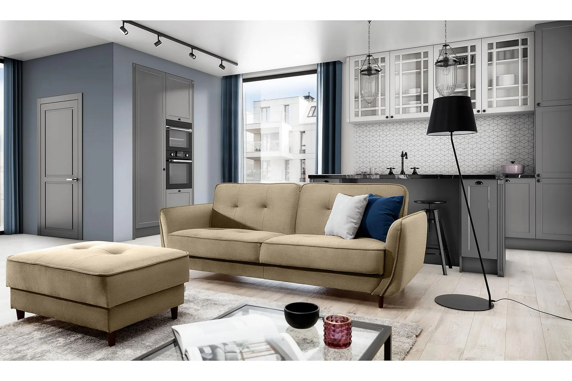 naneha bäddsoffa 3-sits gul -