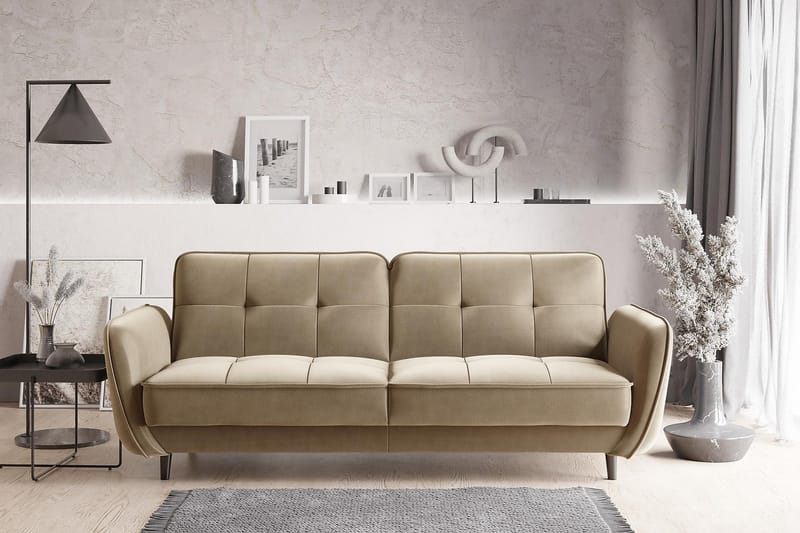 Naneha Bäddsoffa 3-sits Gul/Beige - Möbler - Vardagsrum - Bäddsoffor