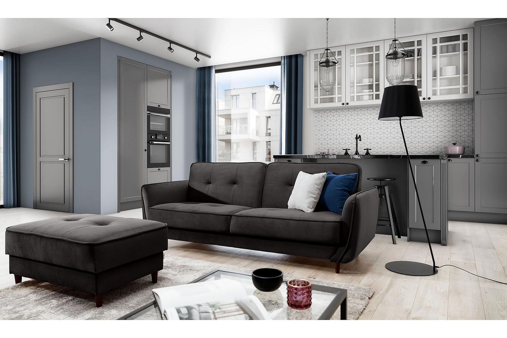 naneha bäddsoffa 3-sits mörkbrun -