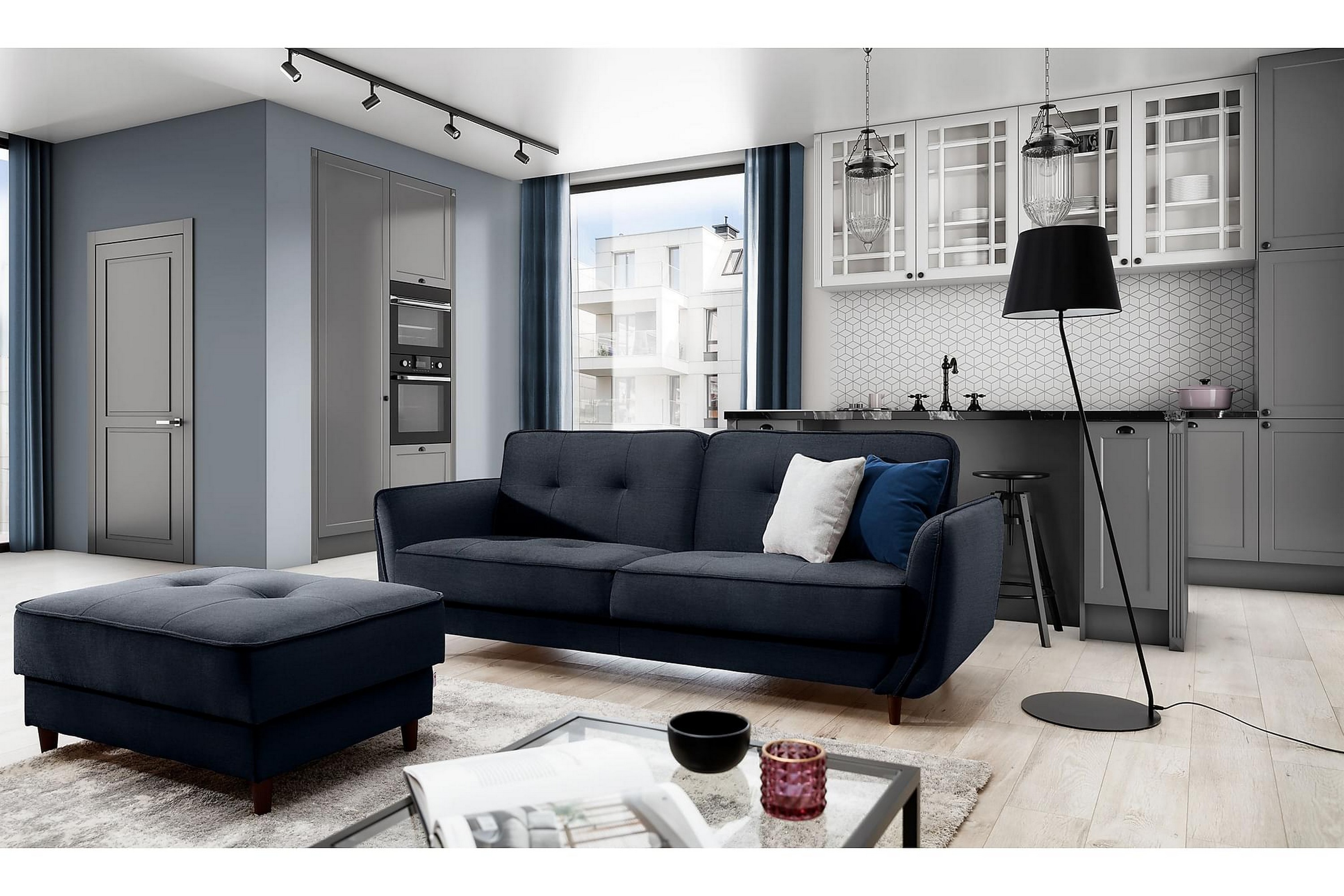 naneha bäddsoffa 3-sits svart -