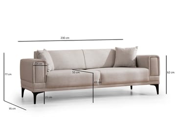 Naoko 3-sits Bäddsoffa - Beige - Möbler - Vardagsrum - Bäddsoffor