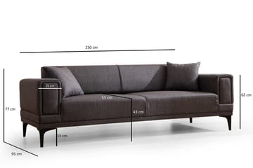 Naoko 3-sits Bäddsoffa - Mörkgrå - Möbler - Vardagsrum - Bäddsoffor